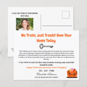Custom Real Estate Halloween Marketing Promotional Holiday Postcard