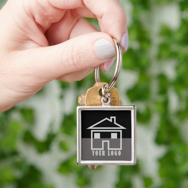 Custom Real Estate or Realtor  Logo Keychain (Hand)