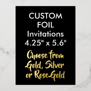 Custom Real Foil Invitations GOLD 4.25" x 5.6"