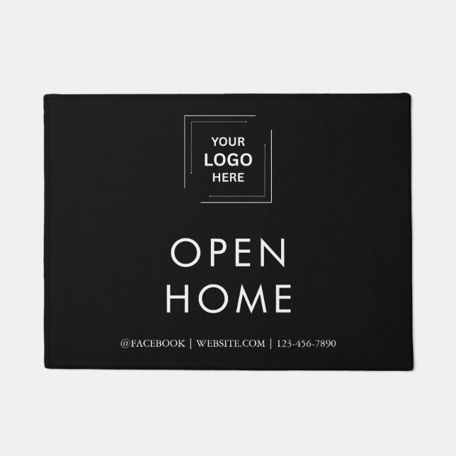 Custom Realtor Logo Open House Entry Doormat (Front)