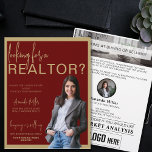 Custom Realtor Professional Real Estate Marketing Flyer<br><div class="desc">The Custom Realtor Professional Real Estate Marketing Flyer, an essential tool for real estate agents aiming to elevate their marketing efforts with a touch of elegance and sophistication. Designed with a striking dark red and gold colour scheme, this flyer captures attention and exudes professionalism. Featuring a personal neighbourhood card with...</div>