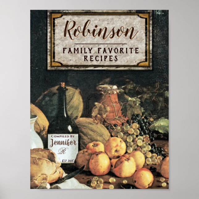 Custom Recipe Binder Front Insert Poster (Front)