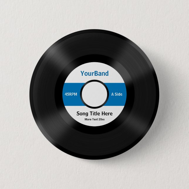 Custom Record 2 Inch Round Button (Front)