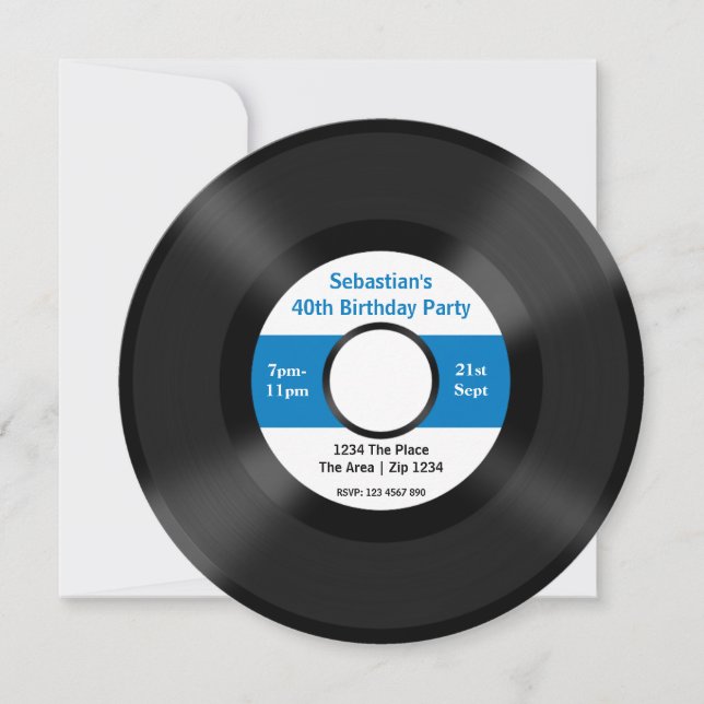 Custom Record Album Invitation (Front)