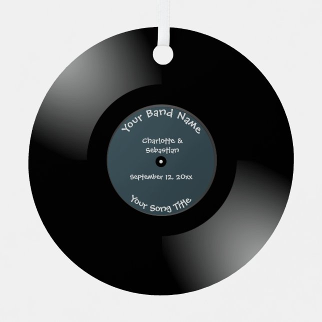 Custom Record Metal Metal Ornament (Front)