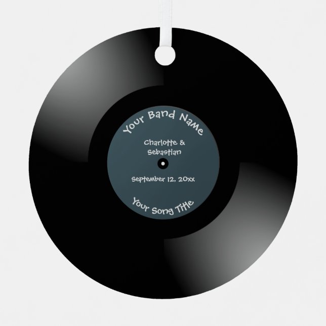 Custom Record Metal Ornament (Front)