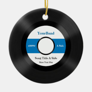 Custom Record Personalize Ceramic Ornament