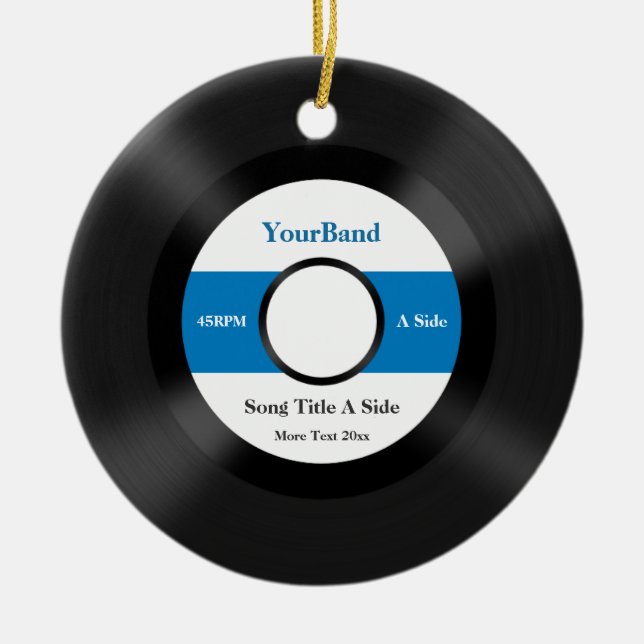 Custom Record Personalize Ceramic Ornament (Front)