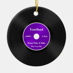 Custom Record Personalize Ceramic Ornament
