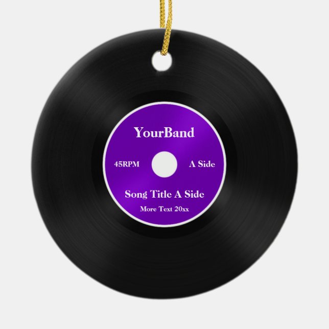 Custom Record Personalize Ceramic Ornament (Front)