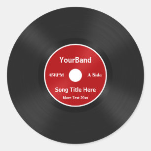 Custom Record Personalize Classic Round Sticker