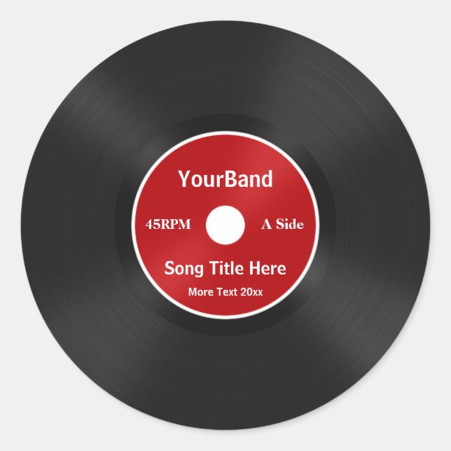 Custom Record Personalize Classic Round Sticker (Front)