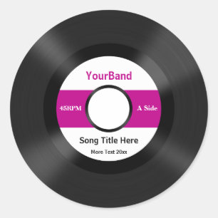 Custom Record Personalize Classic Round Sticker