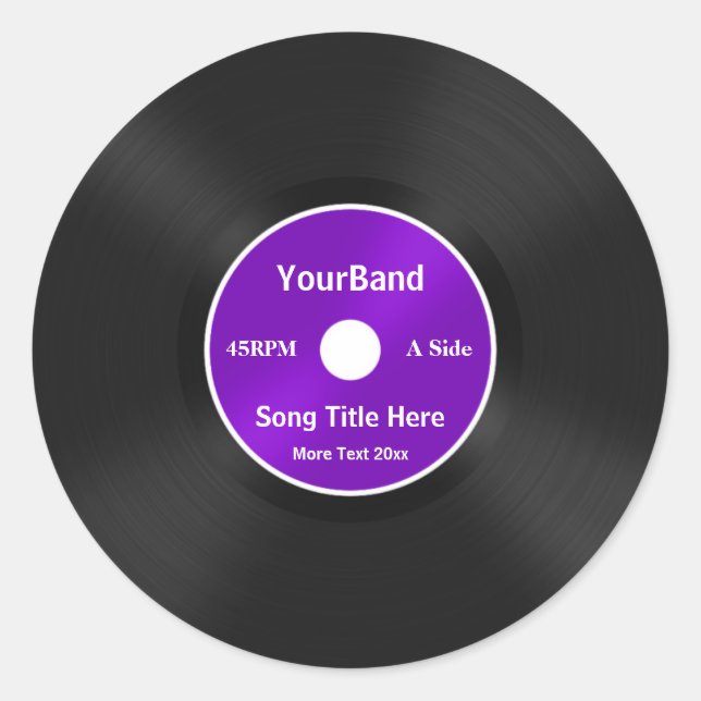 Custom Record Personalize Classic Round Sticker (Front)
