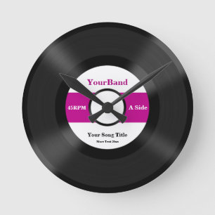 Custom Record Personalize Round Clock