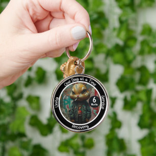 Custom Recovery Milestone Gift - Edgy Street Art Keychain