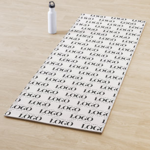 Custom Rectangle Business Company Logo Pattern Yoga Mat