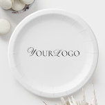 Custom Rectangle Logo Company Event Minimalist  Paper Plate<br><div class="desc">These modern,  minimalist paper plates would make a wonderful addition to your business party! Easily add your own logo by clicking on the "personalize" option.</div>