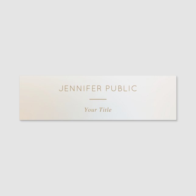Custom Rectangle Name Staff Employee Elegant Name Tag (Front)