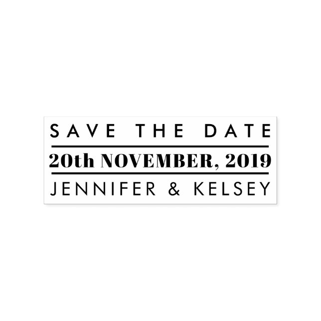 Custom Rectangular Save The Date Wedding Stamp (Imprint)