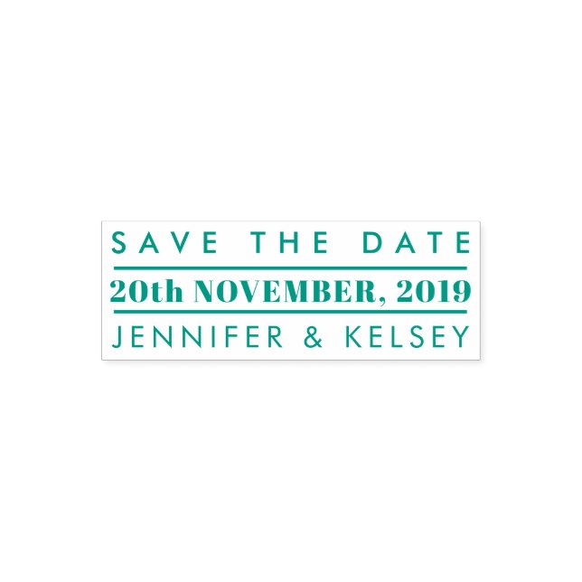 Custom Rectangular Save The Date Wedding Stamp (Design)