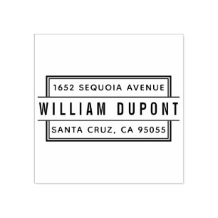 Custom Rectangular Single Person Return Address Rubber Stamp