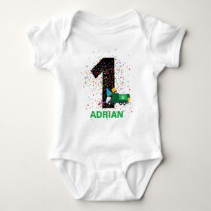 Custom Recycling Garbage Truck Birthday Party Baby Bodysuit