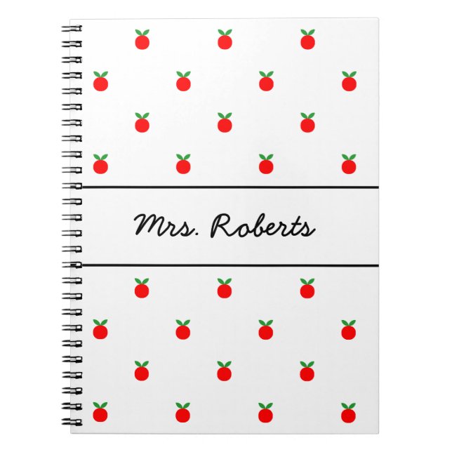Custom red apple journal for school teacher (Front)