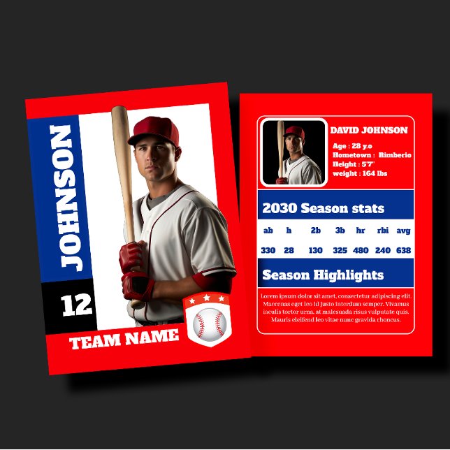 Custom Red Baseball Trading Card Player Profile (Creator Uploaded)