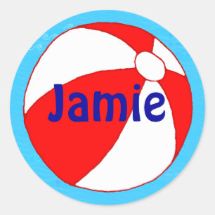 Custom Red Beach Ball Sticker