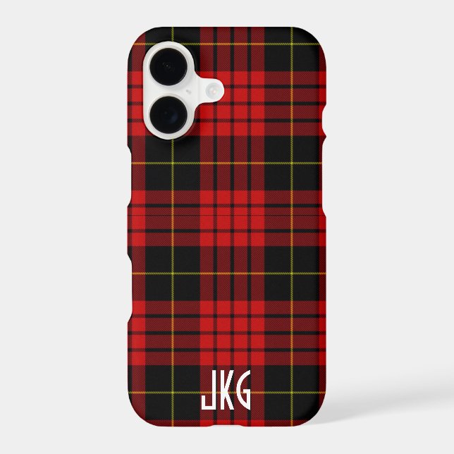 Custom Red, Black and Yellow Plaid Monogram (Back)