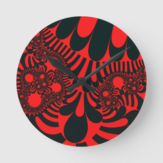 Custom Red Black Mod Wall Clock (Front)