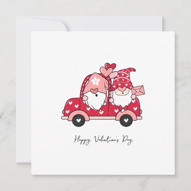 Custom Red Black Modern Happy Valentine's Day Invitation (Front)