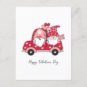 Custom Red Black Modern Happy Valentine's Day Postcard