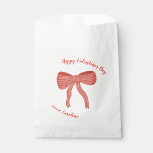 Custom Red Bow Personalized Valentine's Day  Favour Bag