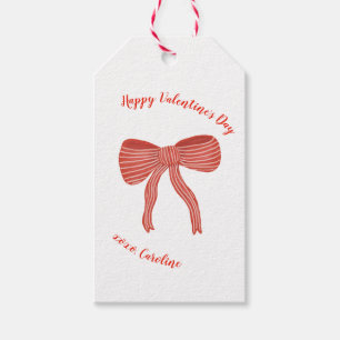 Custom Red Bow Personalized Valentine's Day  Gift Tags