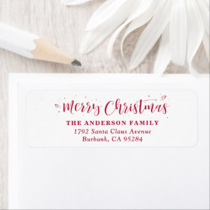 Custom Red Christmas Return Address Labels