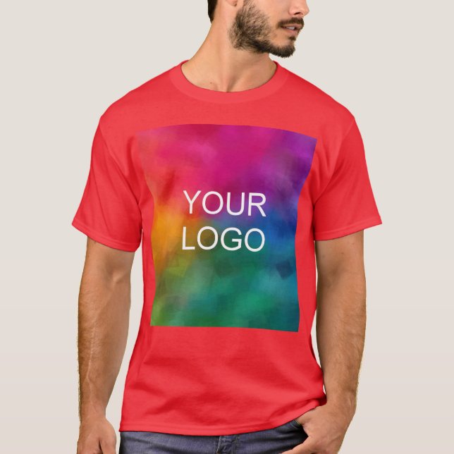 Custom Red Colour Template Personalize Upload Add T-Shirt (Front)