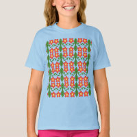 Custom Red Folk Art Flower & Leaf Pattern