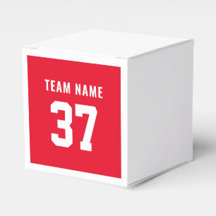 Custom Red Front & Back Sport Favor Box