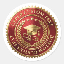 Custom Red-Gold Foil Graduation Certificate Seal