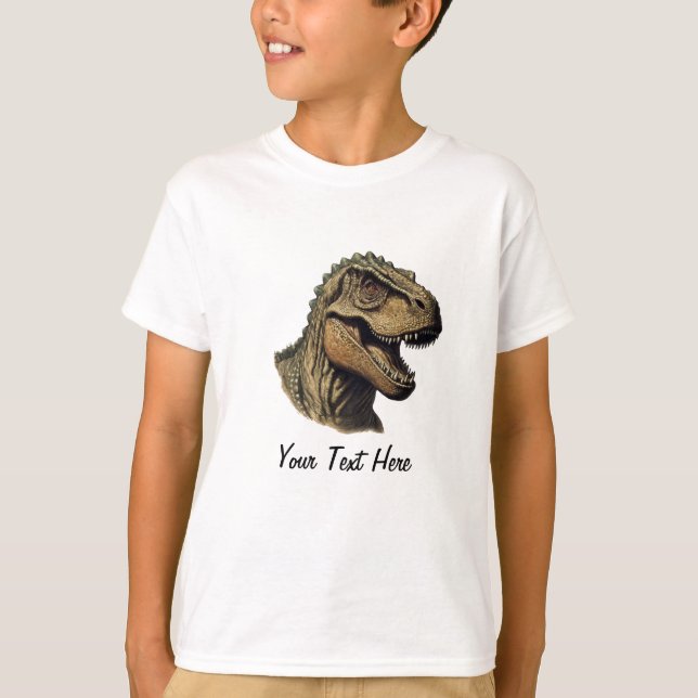 Custom Red Green Dinosaur T-Rex Tyrannosaurus      T-Shirt (Front)