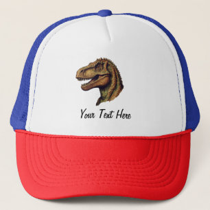 Custom Red Green Dinosaur T-Rex Tyrannosaurus      Trucker Hat