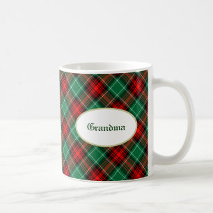 Custom Red Green Retro Plaid Coffee Mug