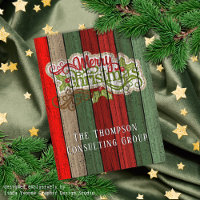 Custom Red Green Weathered Wooden Planks Pattern