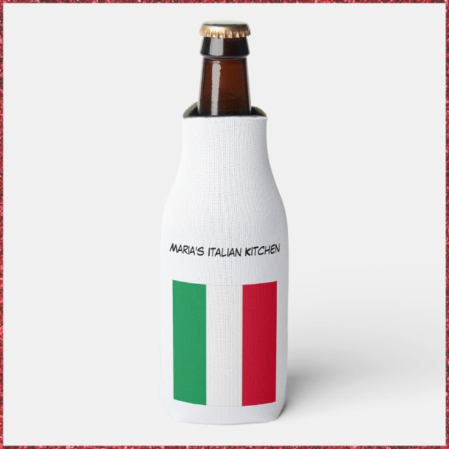 Custom Red Green & White Italian Flag Kitchen  Bottle Cooler (Creator Uploaded)