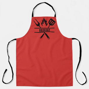 Custom Red Grilling Apron