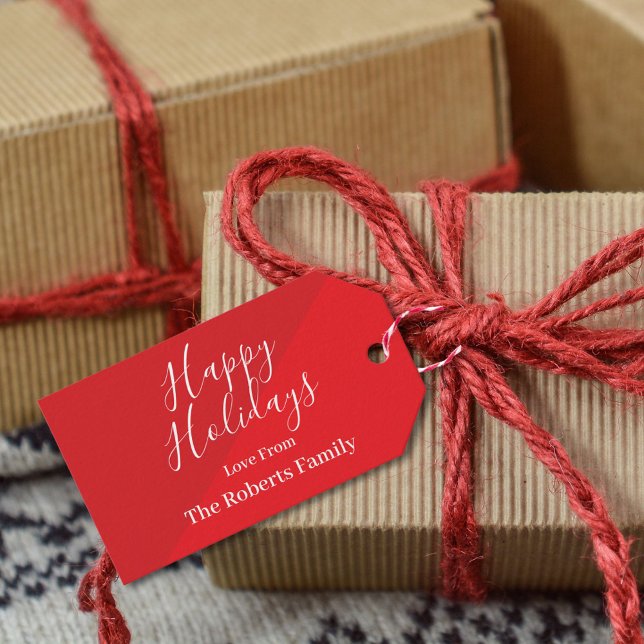 Custom Red Happy Holidays Gift Tags (Creator Uploaded)
