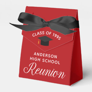 Custom Red High School Reunion Party Favor Box