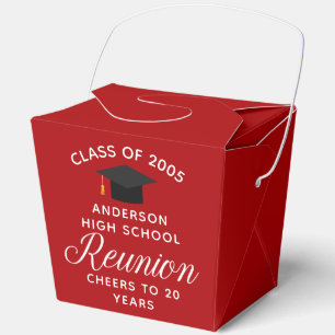 Custom Red High School Reunion Party Fortune Favor Box